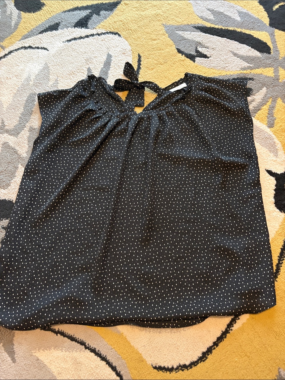 LC Lauren Conrad Black Polka Dot Tie-Back Camisole